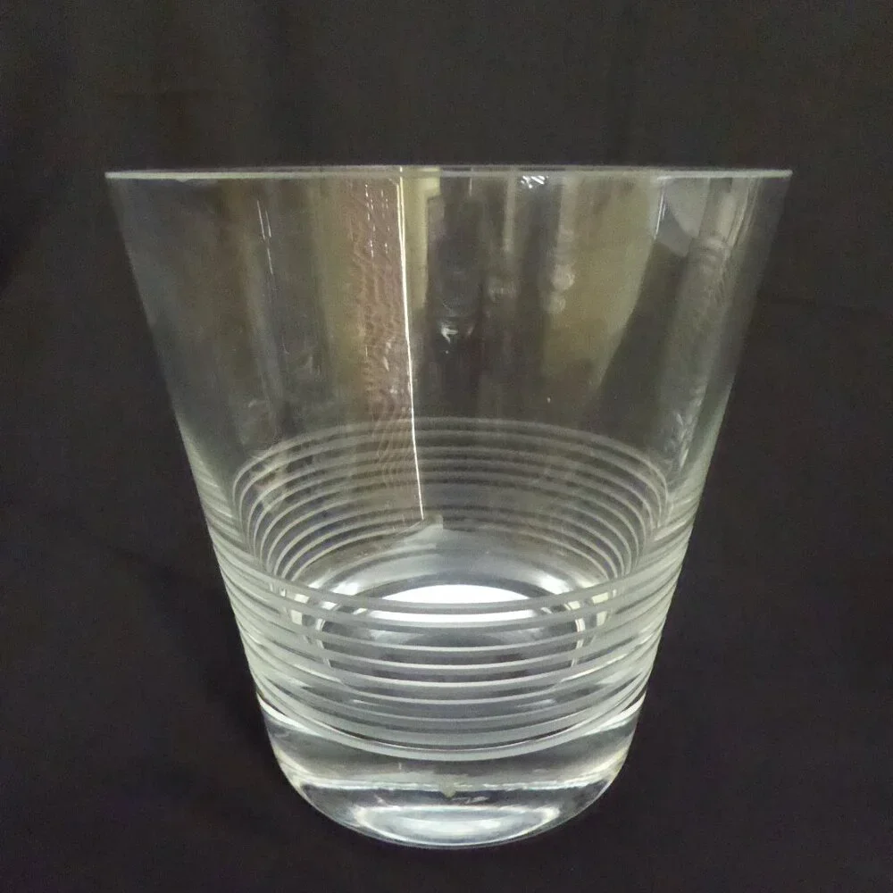 (NEW) VINTAGE CRATE & BARREL BRAND BEVELLED GLASS COCKTAIL BAR SET